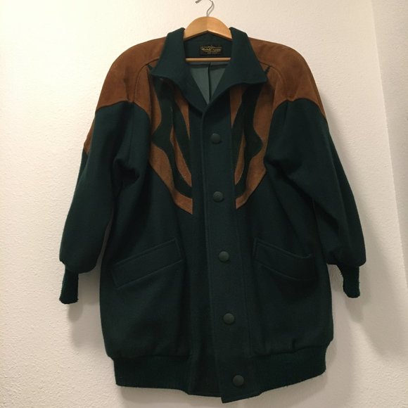 Vintage Michelle Francois Jacket w/ Leather Detail - Picture 1 of 8